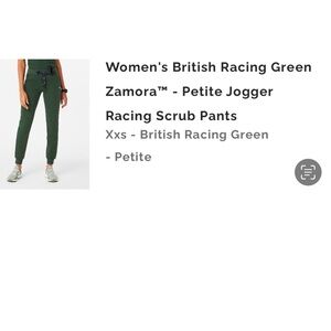 Figs Zamora Petite Jogger Scrub Pants in British Racing Green